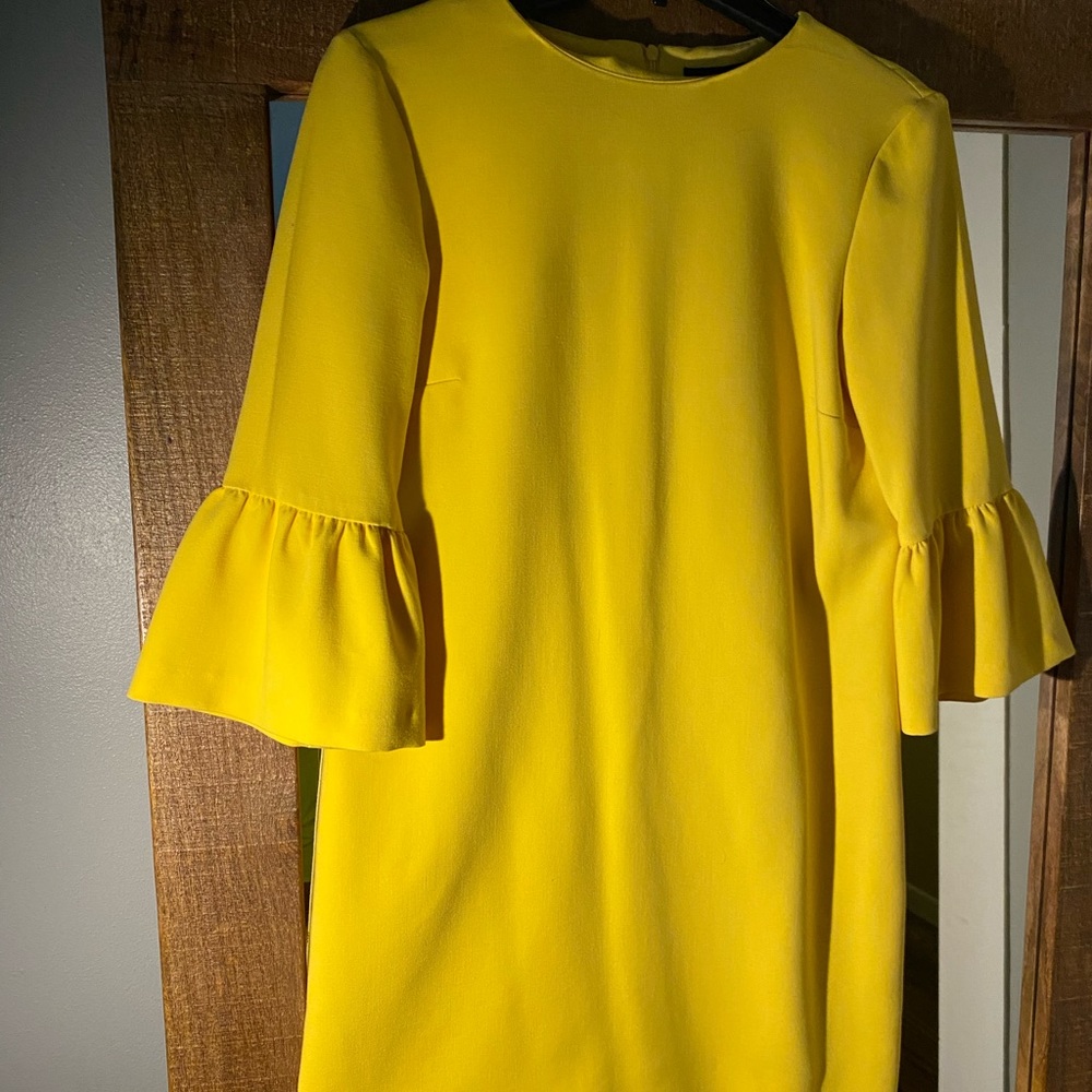 Yellow ruffle sleeve Zara dress